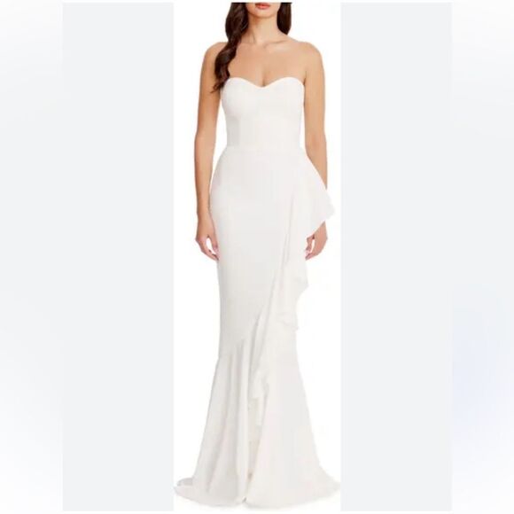 Dress The Population Paris Ruffle Strapless Mermaid Gown - Picture 1 of 5